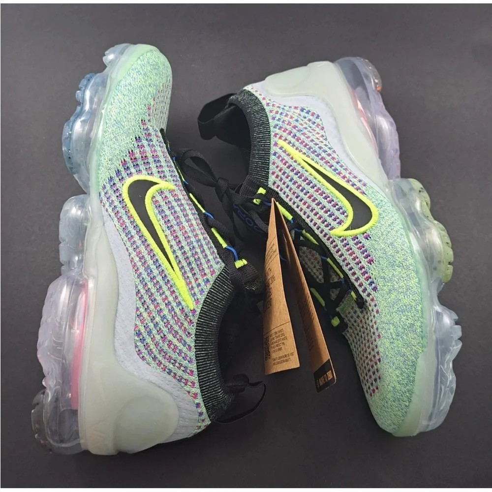 Nike Air VaporMax 2021 FK GS‎ Volt Photo Blue Woman’s Shoes Sz 7 / 5.5 Youth NWT